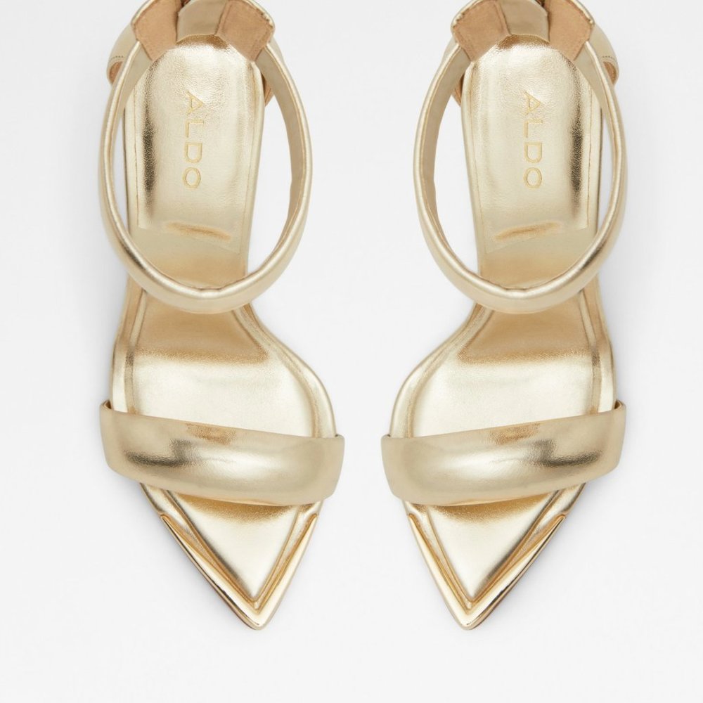 Gold Strappy Heels